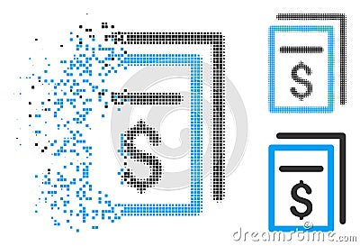 Dissolving Pixelated Halftone Invoices Icon Vector Illustration