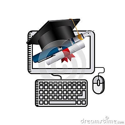 Distance education elearning icon Vector Illustration