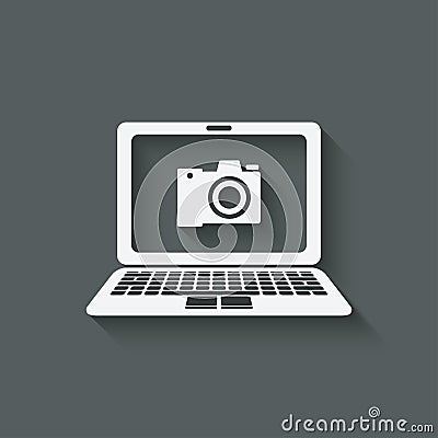 Distance online learning symbol Vector Illustration