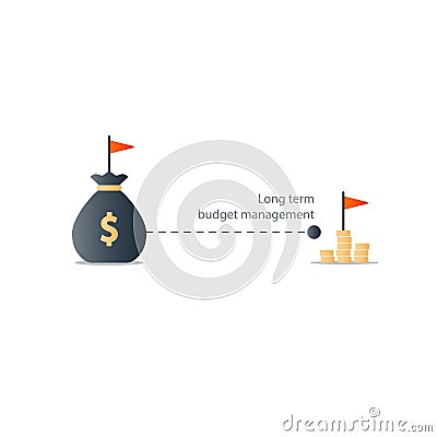 Distant future financial target, budget plan icon, yield money profit Vector Illustration