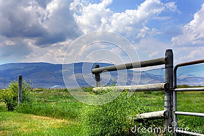 Distant Gallatin Mountains Stock Photo