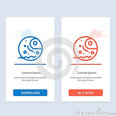 Distant, Gas, Giant, Planet Blue and Red Download and Buy Now web Widget Card Template Vector Illustration