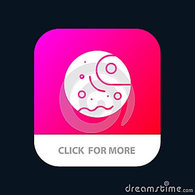 Distant, Gas, Giant, Planet Mobile App Button. Android and IOS Glyph Version Vector Illustration