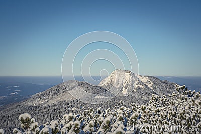 Distant horizon and wintry landscape Stock Photo