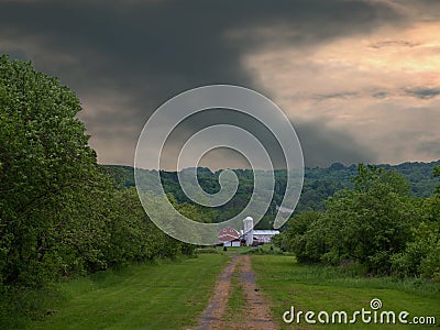 Distant hugh tornado forming Stock Photo