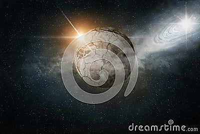 Distant planet in universe Stock Photo