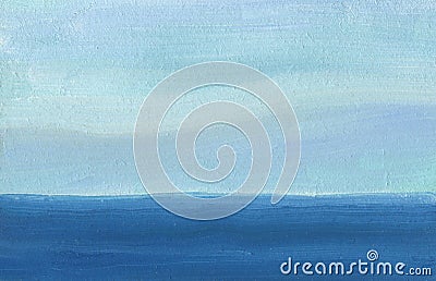 A distant sea horizon. Blue tone. Stock Photo