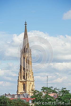 Distant view of the Metz Cathedral Stock Photo