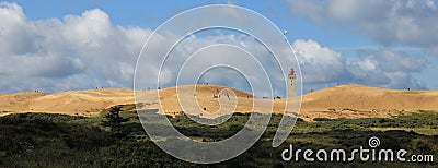 Panoramic image of the Rubjerg Knude, high sand dune in Jylland, Denmark. Stock Photo