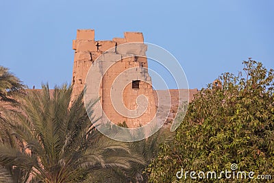 Distant view of the Temple of Kom Ombo Stock Photo