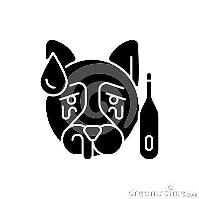 Distemper black glyph icon Vector Illustration