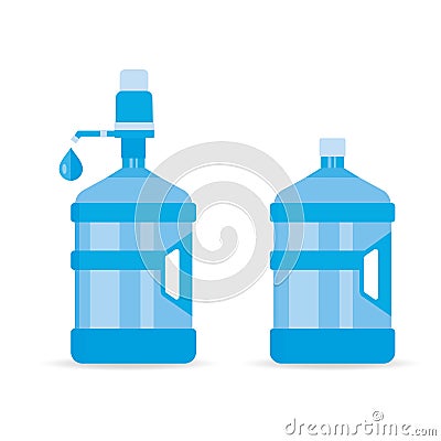 Distilled purified water in a big bottle Vector Illustration