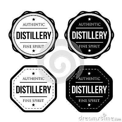 Distillery vintage logo stamp Vector Illustration
