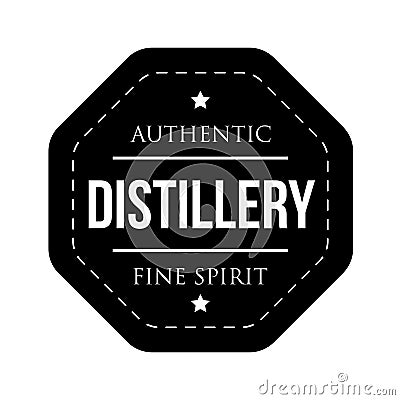 Distillery vintage logo stamp Vector Illustration