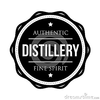 Distillery vintage logo stamp Vector Illustration