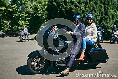 Distinguished Gentleman`s Ride 2022 in Bucharest Romania May, triumph classic motorcycles event Gentlemen Ride Editorial Stock Photo