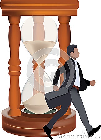 distinguished person with hourglass bag distinguished person with hourglass bag Vector Illustration