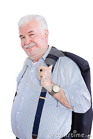 Distinguished white haired retired gentleman Stock Photo