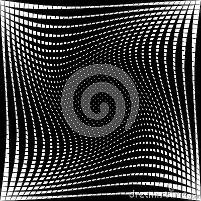 Distorted abstract grid, mesh background, intersecting lines Vector Illustration