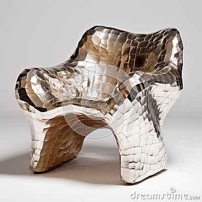 Distorted Form: The Silver Chair By Martin Silva Stock Photo