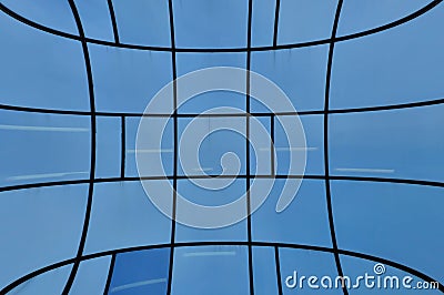 Distorted glass facade Stock Photo