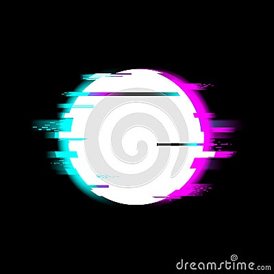 Distorted glitch style Start recording Media video file or music symbol - play video button, vector illustration on Vector Illustration