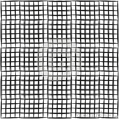 Distorted grid pattern. Abstract geometric design. Dynamic black shapes. Unique vector illustration. Vector Illustration