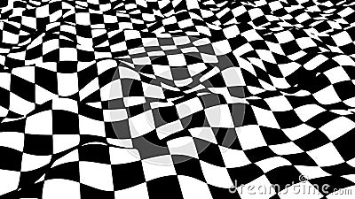 Distorted grid. Wave is a distortion effect. Optical illusion. Circular mesh stripes or background with wavy distortion Vector Illustration