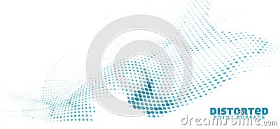Distorted pelorous color point surface with halftone effect. Simple graphics Vector Illustration