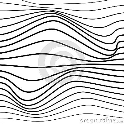 Distorted wave monochrome texture. Vector Illustration
