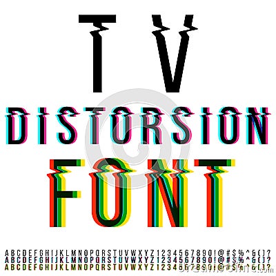 Distortion font Vector Illustration