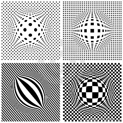Distortion surface with differents shapes Vector Illustration