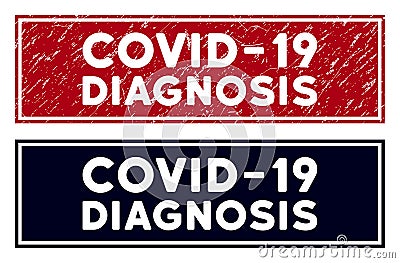 Distress Covid-19 Diagnosis Rectangular Stamp Stock Photo