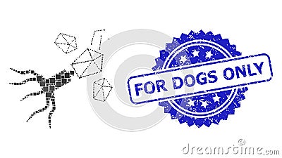 Distress For Dogs Only Seal and Square Dot Mosaic Virus Replication Vector Illustration