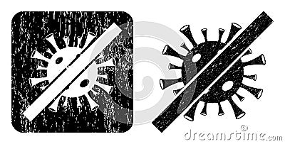 Distress Forbidden Coronavirus Stencil Watermark Vector Illustration