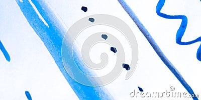 Distress Line Pattern. Curve Indigo Underline Stock Photo