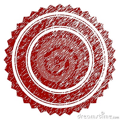 Distress Textured Round Rosette Seal Vector Illustration