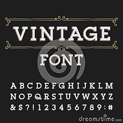 Distressed alphabet vector font. Vector Illustration