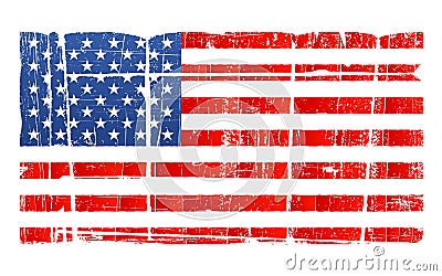 Distressed American national flag Vector Illustration