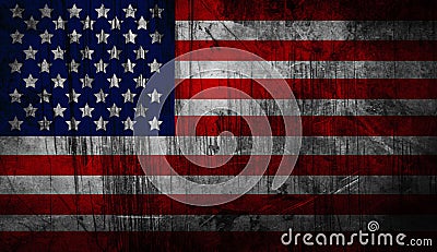 Distressed American national flag. United States Flag. Vector Illustration