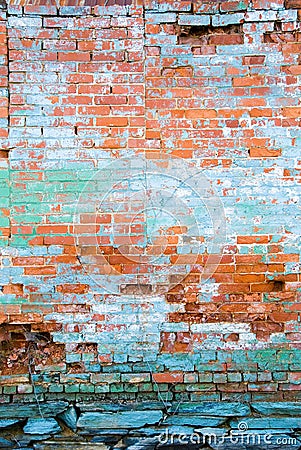 Distressed brick wall Stock Photo