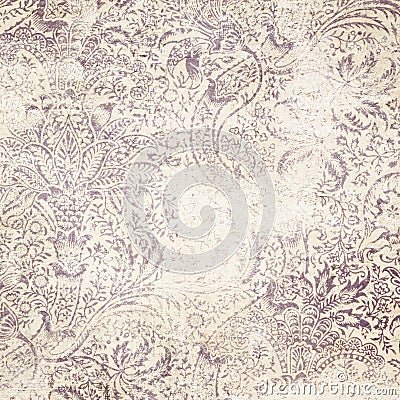 Distressed Floral Damask Background Stock Photo