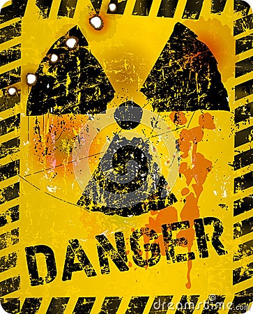 Distressed grunge atomic radiation warning sign, symbol, vector illustration Vector Illustration