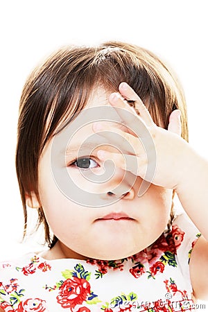 Distressed little girl Stock Photo