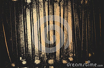 Distressed overlay texture of golden rusted peeled metal. grunge background Vector Illustration