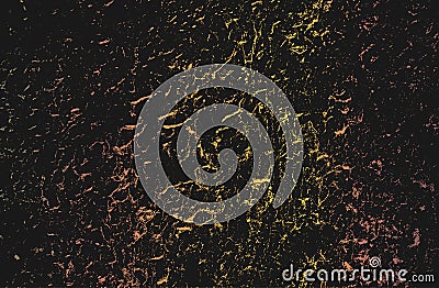 Distressed overlay texture of rusted peeled golden metal plate. grunge background Vector Illustration