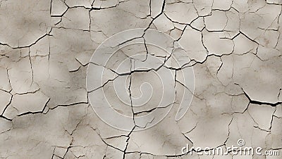 Distressed Patina: Seamless Cracked Concrete. AI generate Stock Photo