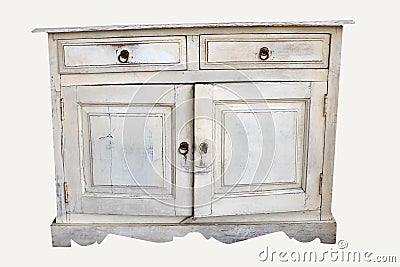 Distressed piece of old furniture Stock Photo