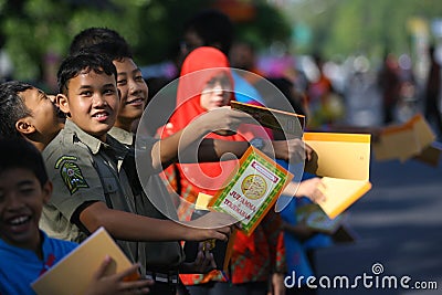 Distribute religious books Editorial Stock Photo