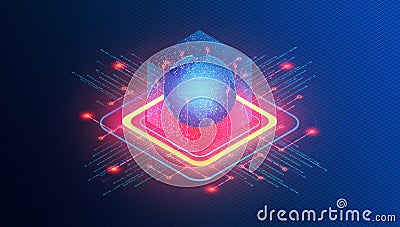 Distributed Computing and Data Distribution Service Concept - 3D Illustration Stock Photo